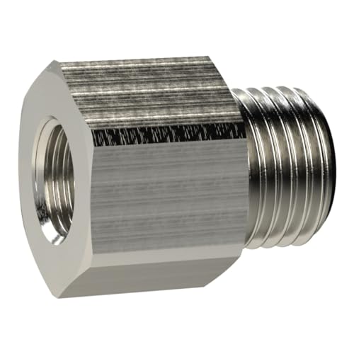 RIEGLER 134742-MSN251L1814 Reduziernippel lang, G 1/8 a., G 1/4 i., SW 17, Messing vern., 1Stk