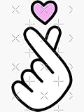 Korean Finger Heart - Sticker Graphic - Auto, Wall, Laptop, Cell, Truck Sticker for Windows, Cars, Trucks