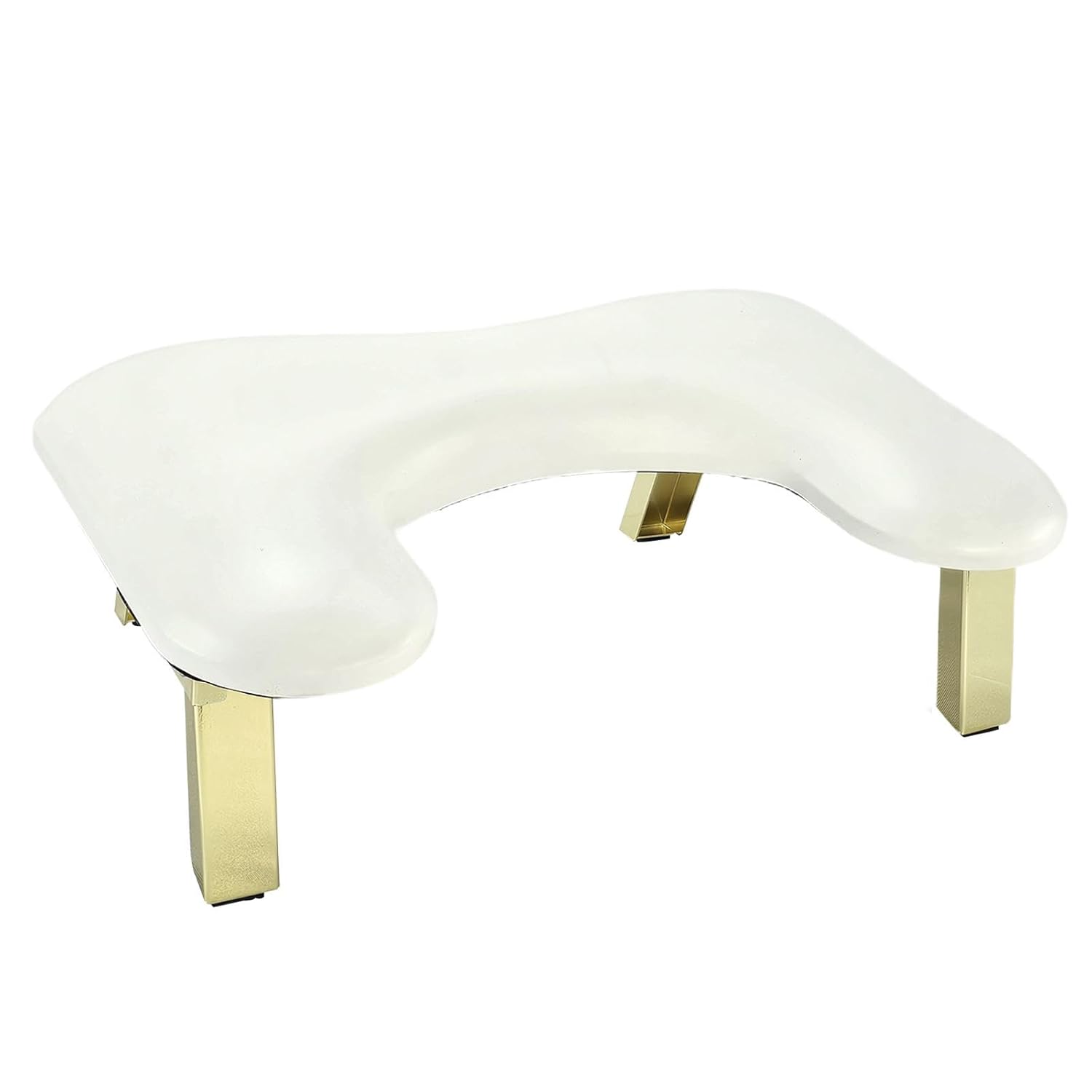 Generic PU Leather U Shape Arm Rest, Comfortable Portable Nail Hand Rest, Nail Hand Pillow for Personal Home DIY, White