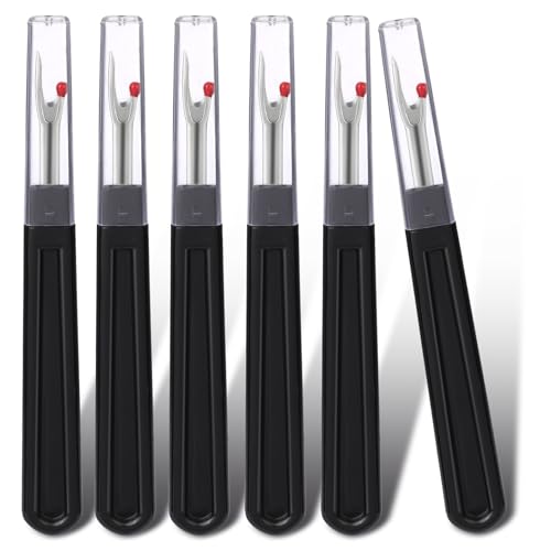 6 Pcs Seam Ripper Black Large Stitch Unpicker Tool for Sewing Stitch Unpicker Sewing Tool Seam Rippers for Quick Unpick Sewing Quilting Crafting Removing Threads DIY Sewing Accessories