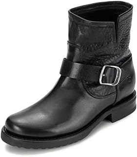 Frye 5 ¾” Veronica Booties for Women - Full-Grain Brush-Off Leather with Antique Metal Hardware and Rubber Outsole, Genuine Stitch Welt Construction