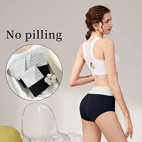Cuzeyee Womens Underwear High Waist Cotton Wicking Panties Postpartum Ladies Briefs (As1, Alpha, Xx_L, Regular, Regular, Black-A) #TOP1