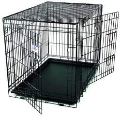 212 Main WCLRG 36 x 24 x 27 inch Large Black Double Door Wire Pet Crate