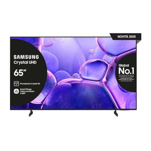 Samsung Crystal UHD 4K Smart TV 65'' UE65U8090FUXZT, Crystal 4K Processor, HDR, Smart Experience, OTS Lite & Adaptive Sound, Metal Stream Design, 2025