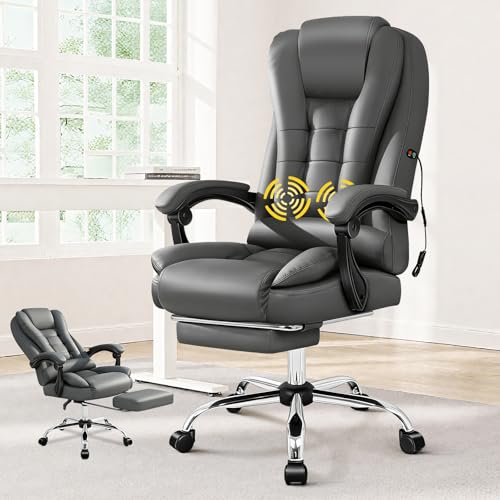 ALFORDSON Fauteuil de Bureau, Chaise de Gaming, siège Ordinateur massant avec Fonction basculante, Fauteuil de Bureau à accoudoirs réglables, réglable en...