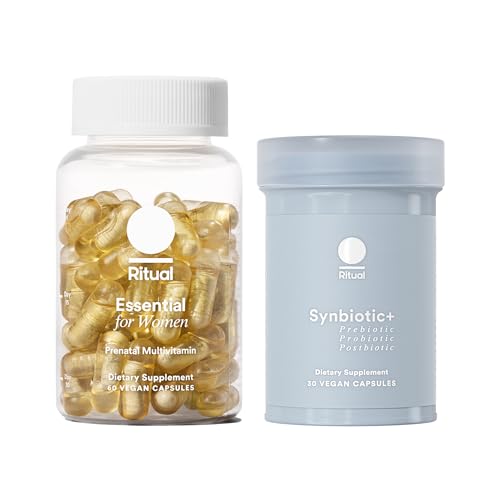 Ritual Prenatal Multivitamin and Gut Duo Supplements with Prenatal Vitamins and Synbiotic+: 3-in-1 Probiotic, Prebiotic, Postbiotic, Supports Pregnancy, and Gut Health, 30 Day Supply - image 1