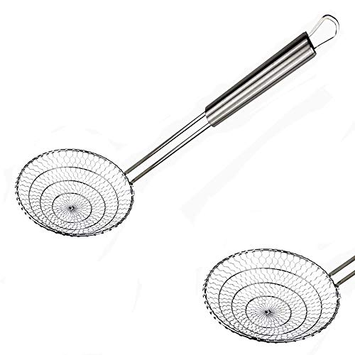 (18cm ) - Kaixin Skimmer Spoon Fry Oil Mesh Strainer Spider Stainless Steel Asian Metal Large Fat Fi