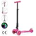 GOSFUN Patinete 3 Ruedas con LED Luces,Diseño Scooter Plegable para Niños de...