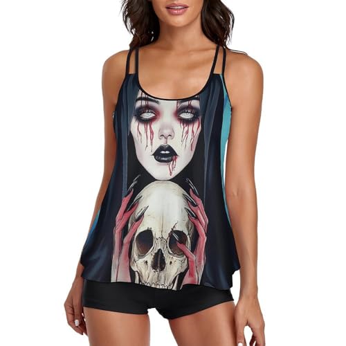 Two Piece Swimsuits for All Women, Backless V Neck Swimdress Monokini Beachwear