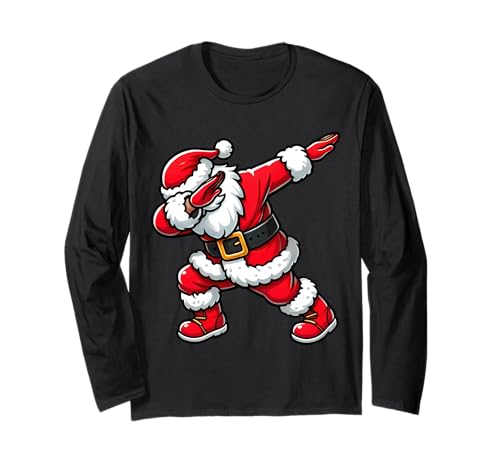 Dabbing Babbo Natale Dab Pose Divertente Natale Maglia a Manica
