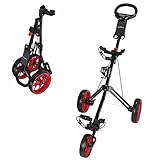 Caddymatic Golf Pro Lite 3 Wheel Golf Cart Black/Red
