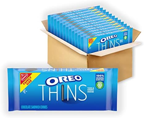 OREO Thins Chocolate Sandwich Cookies, Family Size, 12 - 13.1 oz Packs