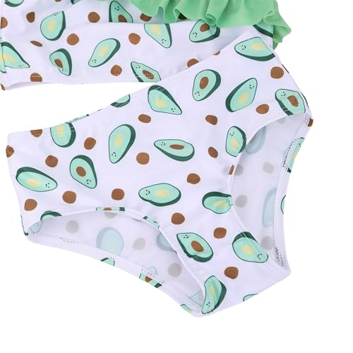 Image of LIZENS Two-Pieces Girls Swimsuit Watermelon Printed Bikini Sets Ruffle Girls Bathing Suit