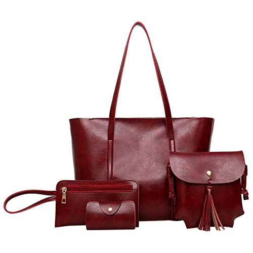 Sac à main en toile rouge à roulettes femme : finis les sacs lourds grâce à ce lot de 4