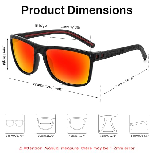 Image of FEISEDY Polarized Sunglasses for Men and Women Lightweight Frame Sun Glasses with UV400 Protection for Driving Fishing B0301