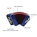 22 Key Diatonic Accordion 8 Bass Professional Button Accordion Instrument for Beginner with Storage Bag(Blue)