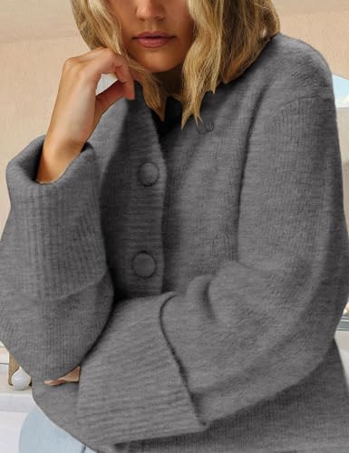 Women's Cardigans Chunky Button Sweaters Casual High-Folded Sleeve Knit Jacket Cozy Fashion Clothing 20254