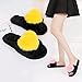 xinghui Pantuflas con Forro Polar，Zapatillas de Peluche de algodón de Gran tamaño de algodón Zapatillas de algodón Abierto en Forma de corazón-Amarillo_38-39