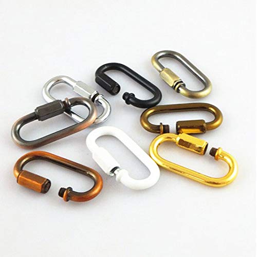 SKIVTGLAMP 10 Pcs Threaded Quick Link 5mm Heavy Duty D Shape Locking Looks for Light Holder Replacement Kit, Durable Chain Connector, Camping and Outdoor Equipment DIY, 8 Colors,Red Brass