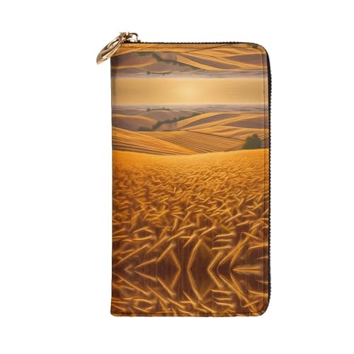 Cartera de cuero soluciona espacio como bolso de mano estampado avena compacto 2
