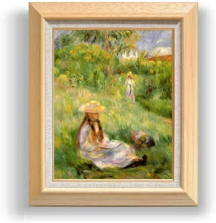 ルノワール メジーの庭の若い女 F6 油絵直筆仕上げ 556×465mm 額縁