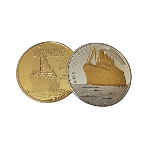 New Shining Titanic Set of Gold & Silver Color Collectible & Commemorative Anniversary Coins Cover