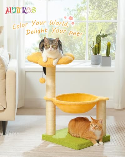 Árbol para Gatos MUTTROS 28" con Hamaca y Rascador Amarillo miniatura 2