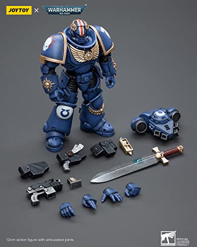Pipigirl Joytoy × Warhammer 40K Genuine License 1/18 Soldier, Ultramarines Primaris Lieutenant, 4Inch Army Military Extreme Warrior Models Action Figures Kits (Argaranthe) #TOP6