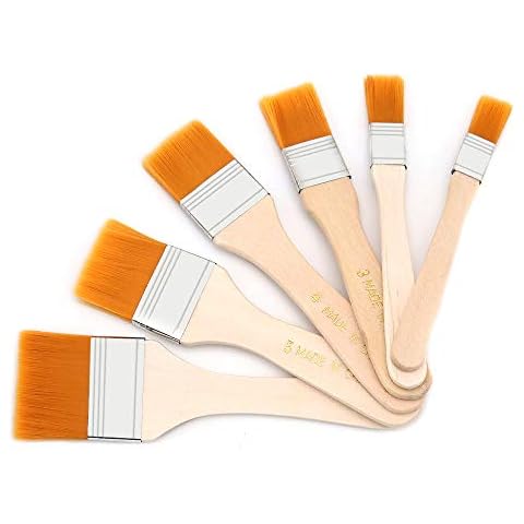 6PCS Paint Brushes Sets Professional Acrylic Paint Brushes for Art, Decorating, Watercolor, Oill, Gouache Wooden Paint Tools Cover
