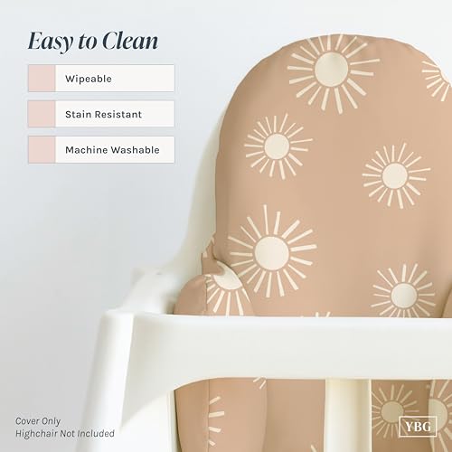 Image of Yeah Baby Goods Wipeable Cushion Cover (Blush Sunshine) - Compatible with The IKEA Antilop Highchair - Soft, Waterproof Baby High Chair Cover