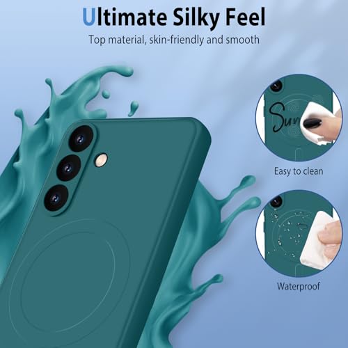 Coque Samsung S26 MagSafe silicone souple verte