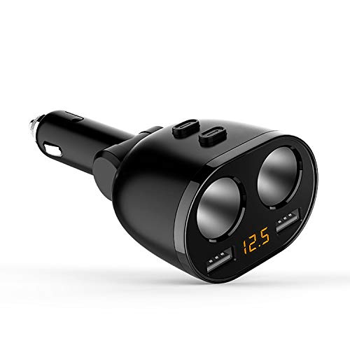 Caricabatteria per Auto, Ricarica USB per Auto - Caricabatterie 2USB - Accendisigari Auto per Un Minuto Due - Ricarica Rapida
