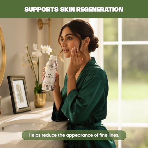 Image of VedaOils Carrot Seed Anti-Ageing After-Bath Body Oil for Fine Lines & Wrinkles | Smooth, Radiant & Glowing Skin | 100% Botanical Extracts | Suitable for All Skin Types | 100ml