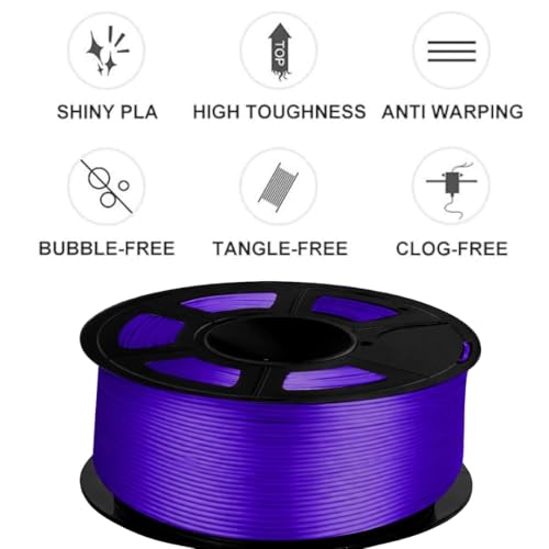 Image of FiLAMONT PLA Silk Filament 1.75mm, 3D Printer Filament, Shiny Silk 1.75 PLA Filament, 1kg(2.2Lbs) /Spool (Silk Purple)