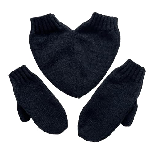 Couple Holding Hands Gloves Winter Warm Knitted Gloves for Cold Weather Hand Holding Mittens- Black2