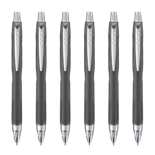 Image of Uni-Ball Jetstream RT Ballpoint Pen, Fine Point (0.7mm), Off Black Barrel, Black Ink, 6 Pens