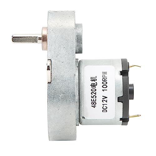 DC Gear Motor, High Torsion 12V Worm Gear Motor 48E520 Reversible 100RPM Self Locking for Medical Equipment
