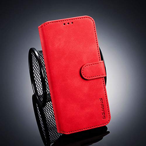 DG.MING Etui à Rabat Horizontal côté Huile for Huawei Honor 10 Lite, avec Support et emplacements de Cartes et Porte-Monnaie (Couleur : Red) Cover