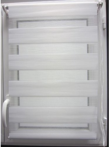 MadeInNature - Estor para ventana (5 colores y más de 30 tamaños, colocación rápida y fácil sin taladrar, de (ancho de tela, 100 cm x longitud 250 cm, blanco)