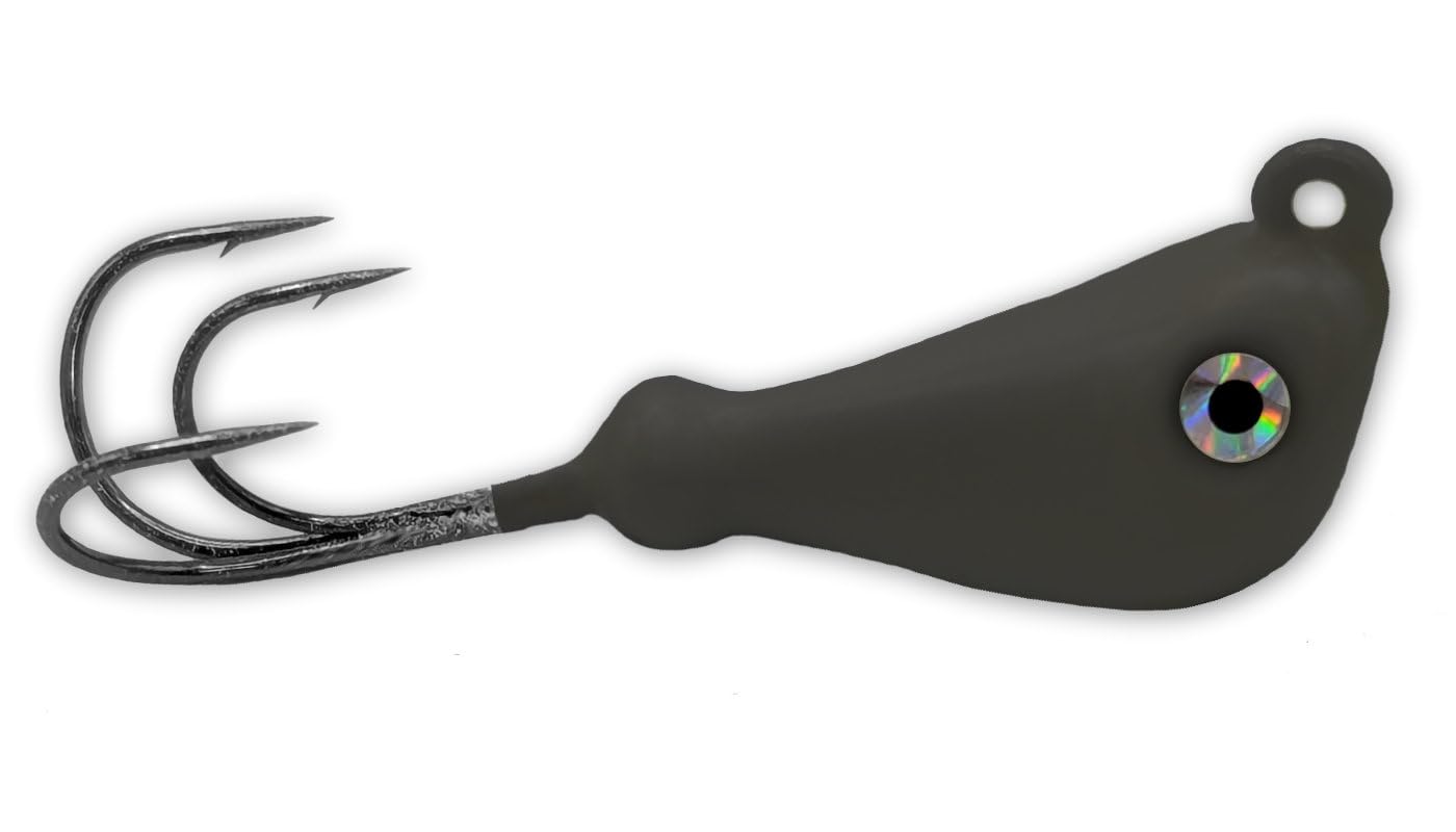 Big Nasty Tackle™ Super Glow Pout Punisher Jig Eelpout, Burbot & Trout Fishing Lures (Black, 1 oz) : Sports & Outdoors