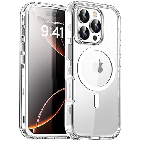 AICase for iPhone 16 Pro Max Case Clear[Compatible with MagSafe] Heavy Duty Drop Protection Full Body Rugged Shockproof/Dust Proof 3-Layer Military Protective Tough Durable Cover 6.9" Cover