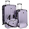 Travelers Club Midtown Hardside Luggage Travel Set, Spinner Wheels,Zippered Divider,Telescopic Handle,Lightweight, Lilac…