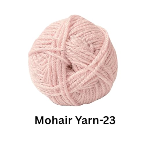 Image of VCR Mohair Nylon Blush Pink Yarn, 100 Grams Hank, 196 Meters Length, Acrylic 75%, Mohair Nylon 25%, Pack of 1 Yarn, Soft Crosia Threads, Suitable for Winter Garments.