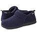 Price comparison product image ULTRAIDEAS Men's Wool-Like Blend Micro Suede Moccasin Slippers - 9 UK - Navy