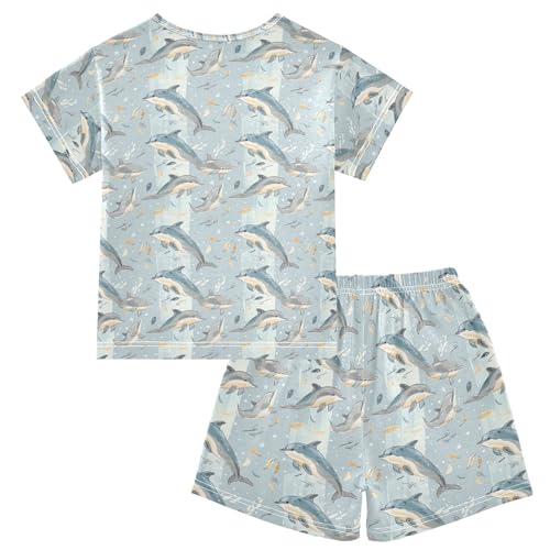 Dolphins Animal Pajama Set Pajamas Sleepwear Nightwear Loungewear Clothes Set B04035612