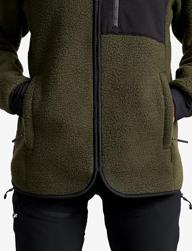 RevolutionRace Sherpa Hoodie für Damen, Outdoor Fleecejacken perfekt für Wanderungen und Outdoor-Abenteuer, Forest Night, M