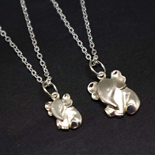 mother daughter elephant necklace