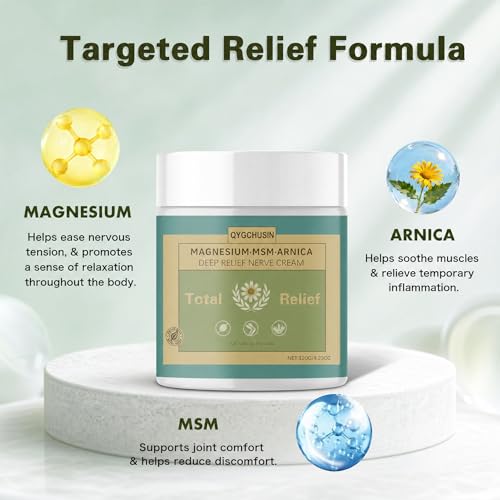 Image of Total Relief Magnesium Cream, with Arnica,MSM,overnight relax&comfort support for Joint, Muscle Relaxation, Fast-Absorbing,4OZ