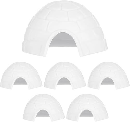 Zerodeko Juego de 6 figuras de iglú, juguetes polares realistas, juguetes en miniatura, figuras de iglú ártico, mini iglú ártico, juego de juguetes