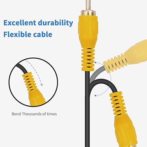 Duttek 90 Degree RCA Cable 0.15M 1-pack,Right Angle Audio Cable for Home Theater,Subwoofer,HDTV and DVD or other with audio connection equipment (Right Angle Audio Cable Male to RCA) - Image 4